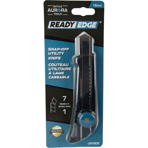 Couteau professionnel de 18 mm avec verrouillage &agrave; cliquet, Acier inoxydable, Robuste, Prise en Plastique Les Fournitures Industrielles Méga