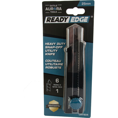 25mm Retractable Knife, Stainless Steel, Heavy-Duty, Rubber Handle Les Fournitures Industrielles Méga