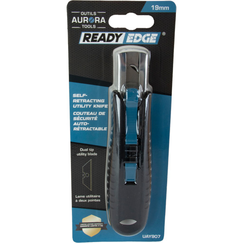 Standard-Duty Retractable Safety Knife, Stainless Steel, Rubber Handle Les Fournitures Industrielles Méga