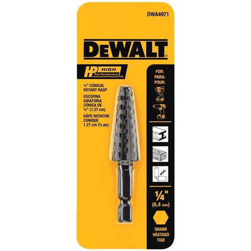 R&acirc;pe rotative conique haute performance 1/2" avec tige hexagonale 1/4" Les Fournitures Industrielles Méga