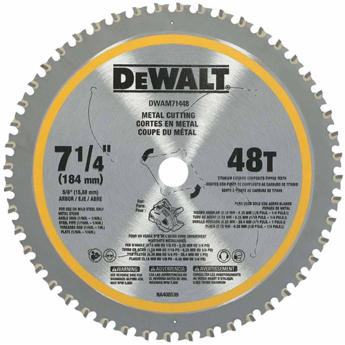 Lame de scie circulaire, 7-1/4", 48 dents, Pour M&eacute;tal Les Fournitures Industrielles Méga