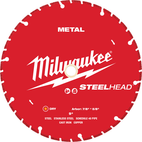 Lame de coupe diamant&eacute;e STEELHEAD, 9", Pour M&eacute;tal Les Fournitures Industrielles Méga
