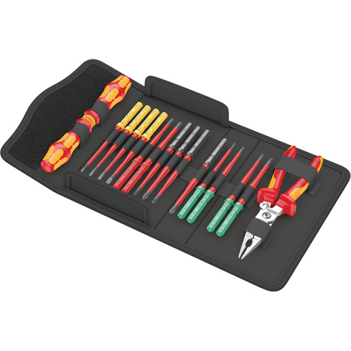 Jeu d'outils tr&egrave;s fin 1 avec syst&egrave;me de rep&eacute;rage doutils Tool Finder Kraftform Kompakt VDE 17, 1000 V, 17 M Les Fournitures Industrielles Méga