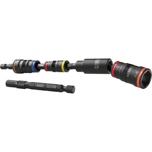 Impact Flip Socket Set With Swivel Adapter, Hex, 1/4" Drive, 6 Pcs Les Fournitures Industrielles Méga