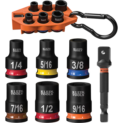 Grab-And-Go Impact Socket Set, SAE, 7 Pcs, Impact, 3/8" Drive Size Les Fournitures Industrielles Méga