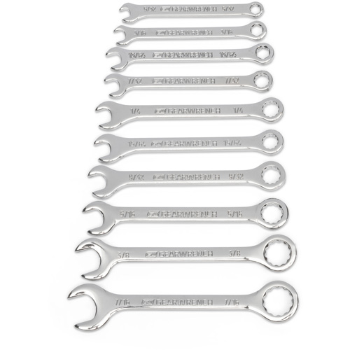 SAE Midget Wrench Set, Combination, 10 Pieces, Imperial Les Fournitures Industrielles Méga