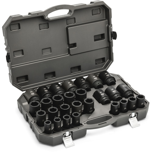 Jeu de douilles m&eacute;triques &agrave; 6 pans, 28 Mcx, Chocs, Prise de 3/4", Profond Les Fournitures Industrielles Méga