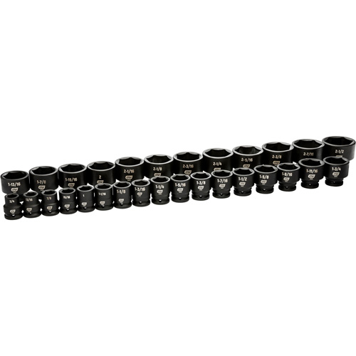 6 Point SAE Socket Set, 29 Pcs, Impact, 3/4" Drive Size Les Fournitures Industrielles Méga