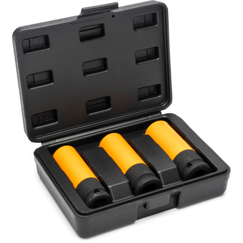 Metric High-Strength Wheel Protector Socket Set, 3 Pcs, Impact, 1/2" Drive Size, Deep Les Fournitures Industrielles Méga