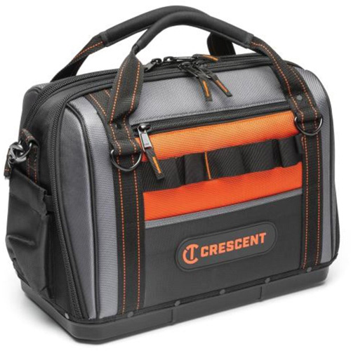 Sac ouvert de 17" pour outils d'ouvrier, Polyester, 3 pochettes, Noir/Gris/Orange Les Fournitures Industrielles Méga