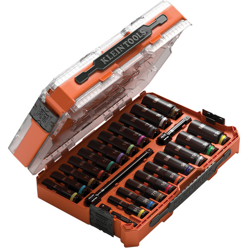 KNECT Drive Socket Set, 23 Pcs, Impact, 3/8" Drive Size, Deep Les Fournitures Industrielles Méga
