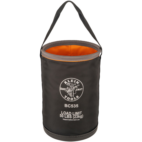 Straight Utility Bucket, 17" L x 12" W x 4" H, Nylon, Black/Grey/Orange Les Fournitures Industrielles Méga