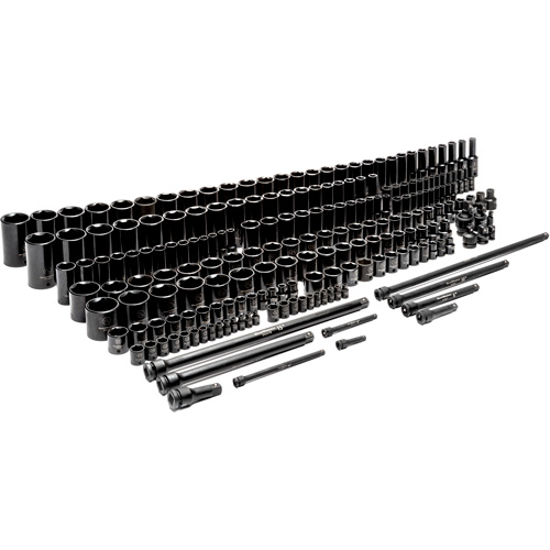 6-Point SAE/Metric Master Socket Set, 209 Pcs, Impact, Deep Les Fournitures Industrielles Méga