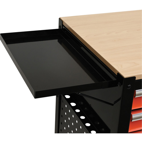 Utility Cart, 4 Drawers, Black/Orange Les Fournitures Industrielles Méga