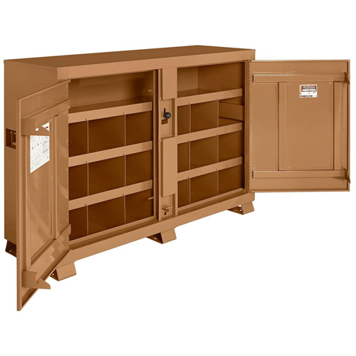 Model 129 Bin Storage Cabinet with Padlock, Steel, 48 Cubic Feet, Tan Les Fournitures Industrielles Méga