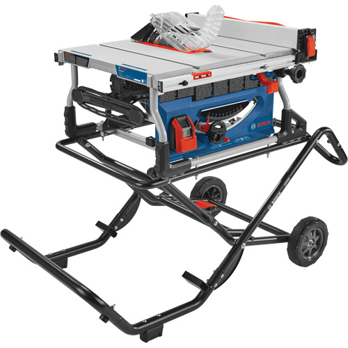 Jobsite Table Saw with Gravity-Rise Wheeled Stand, 120 V, 15 A, 3800 RPM Les Fournitures Industrielles Méga