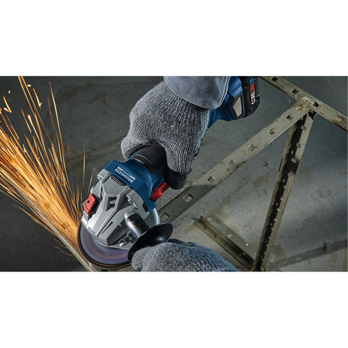 Rectifieuse angulaire sans balais avec interrupteur coulissant, Roue de 4-1/2", 18 V Les Fournitures Industrielles Méga