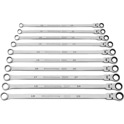 120XP Universal Spline XL Flex Head GearBox Wrench Set, Ratcheting Box, 10 Pieces, Imperial Les Fournitures Industrielles Méga