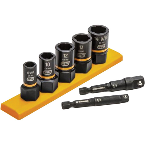 Metric Bolt Biter Extraction Socket Set, 7 Pcs, Impact, 1/4"/3/8" Drive Size Les Fournitures Industrielles Méga
