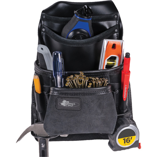 Sac robuste Phantom pour clous et outils, Cuir, 10 pochettes, Noir Les Fournitures Industrielles Méga