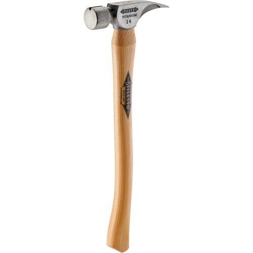 Marteau &agrave; face lisse en titane avec manche incurv&eacute; en noyer, 14 oz, Prise en Bois, 18" lo Les Fournitures Industrielles Méga
