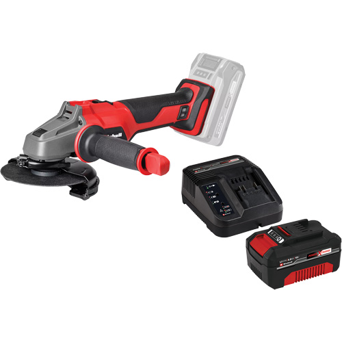 Meuleuse dangle professionnelle sans fil avec batterie 4 Ah PXC et ensemble chargeur de d&eacute;part, Roue de 5", 18 V Les Fournitures Industrielles Méga
