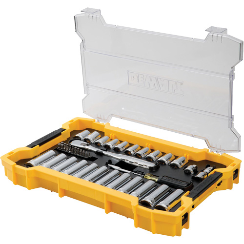 Jeu d'outils 3/8" & 1/2" pour m&eacute;canicien avec plateau & couvercle TOUGHSYSTEM 2.0 Les Fournitures Industrielles Méga