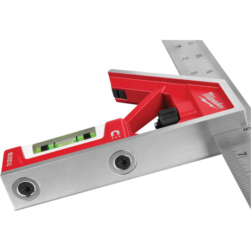 Magnetic Combination Square, 12" L, Stainless Steel, Plain Les Fournitures Industrielles Méga