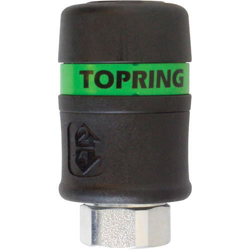 TOPQUIK Ultraflo 7.8 mm Quick Coupler, Polyester Composite, 3/8", Female NPT, 174 PSI Les Fournitures Industrielles Méga