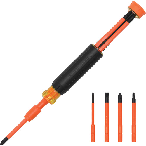 4-in-1 Insulated Multi-Bit Screwdriver Les Fournitures Industrielles Méga