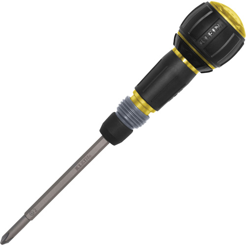 Ratcheting Fastbit Tru-Grip Screwdriver, Phillips & Slotted Bits, 8-1/2" L, Plastic/Cushion Grip Handle Les Fournitures Industrielles Méga