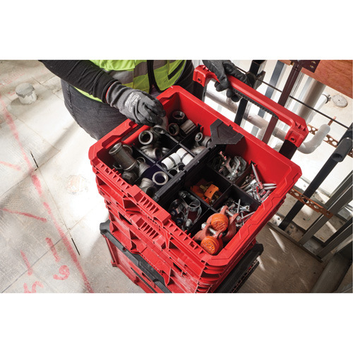 PACKOUT Low-Profile Crate, 15" x 18-5/8" x 6-5/8", Black/Red Les Fournitures Industrielles Méga