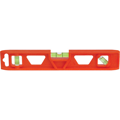 Niveau Torpedo Structo-Cast&reg; orange, 9" lo, Plastique, 3 fioles, Non magn&eacute;tique Les Fournitures Industrielles Méga