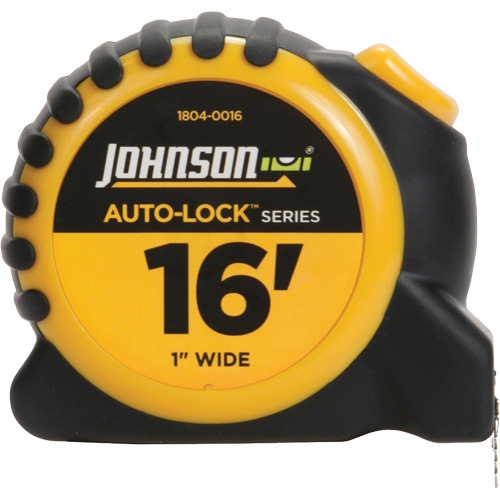 Ruban &agrave; mesurer Auto-Lock avec agrafe de ceinture en acier, 1" x 16', Marques de goujon 1/16" Les Fournitures Industrielles Méga