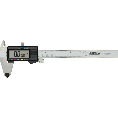 Digital Caliper, 0.0005" (0.01 mm) Resolution, 0" - 6" (0 mm - 150 mm) Range Les Fournitures Industrielles Méga
