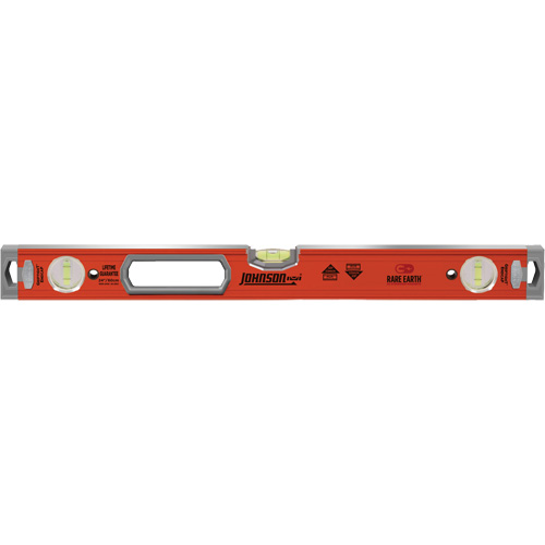 Heavy-Duty Box Level, Box, 2' L, Aluminum, 3, Magnetic Les Fournitures Industrielles Méga