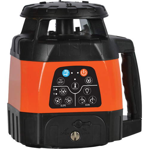 Syst&egrave;me laser rotatif horizontal/vertical &agrave; double pente &eacute;lectronique &agrave; nivellement automatique, 1500' (457.2 m), 635 N.m Les Fournitures Industrielles Méga