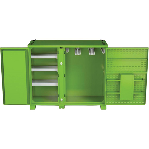 Armoire de rangement d'&eacute;PI sur place, Acier, Vert lime haute visibilit&eacute; Les Fournitures Industrielles Méga