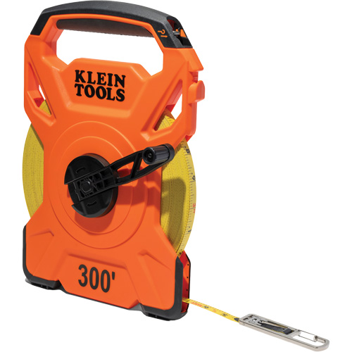 Open Reel Tape Measure with Single Hook and Carabiner, 1/2" x 300', 1/10" Graduations Les Fournitures Industrielles Méga
