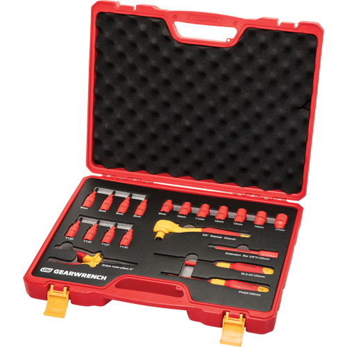 Jeu d'outils isol&eacute;s VDE &agrave; prise 3/8", 1000 V, 20 M Les Fournitures Industrielles Méga