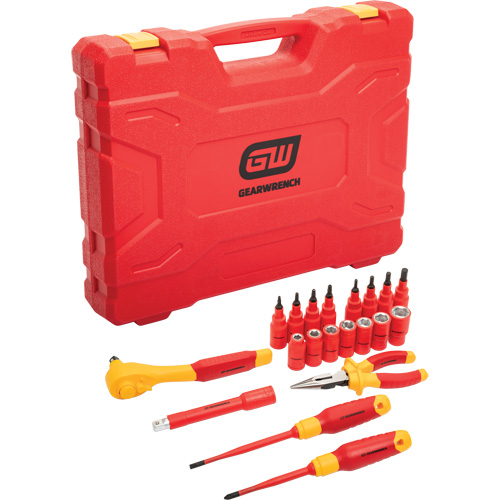 Jeu d'outils isol&eacute;s VDE &agrave; prise 3/8", 1000 V, 20 M Les Fournitures Industrielles Méga