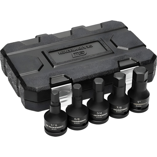 SAE Impact Bit Socket Set with Blow Mold Case, Hex, 3/4" Drive, 5 Pcs Les Fournitures Industrielles Méga