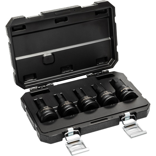 SAE Impact Bit Socket Set with Blow Mold Case, Hex, 3/4" Drive, 5 Pcs Les Fournitures Industrielles Méga