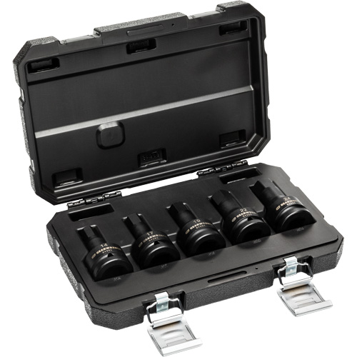 Metric Impact Bit Socket Set with Blow Mold Case, Hex, 3/4" Drive, 5 Pcs Les Fournitures Industrielles Méga