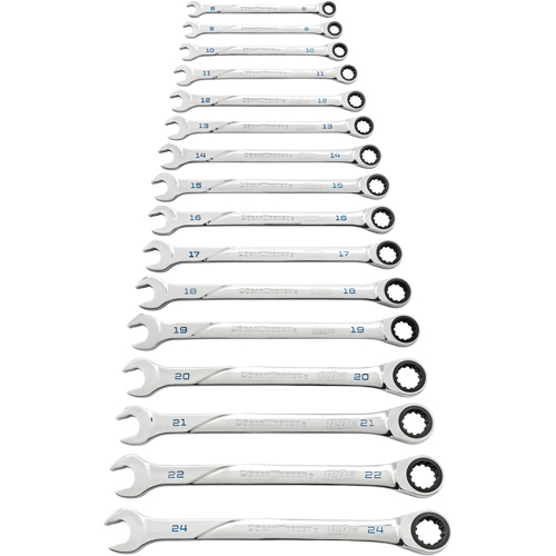 120XP Universal Spline XL Wrench Set, Ratcheting Combination, 16 Pieces, Metric Les Fournitures Industrielles Méga