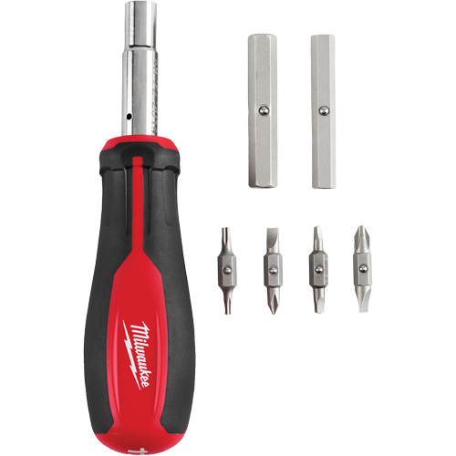 Tournevis multibits &agrave; entraînement magn&eacute;tique 1/4" et 3/8" 11 en 1, 8" lo, Prise Coussin&eacute;e Les Fournitures Industrielles Méga