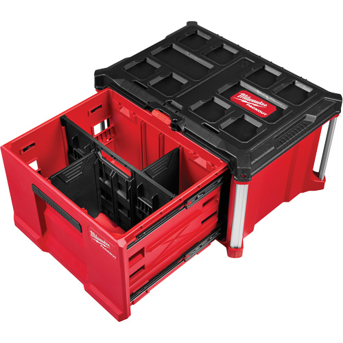 PACKOUT Single Drawer Tool Box with 50 lbs. Capacity, 16-3/10" x 22-1/5" x 14-3/10", Black/Red Les Fournitures Industrielles Méga