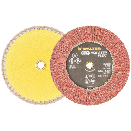 Disque &agrave; lamelles QUICK-STEP FLEX, 6" x Type 29, Grain 40, Oxyde d'aluminium Les Fournitures Industrielles Méga