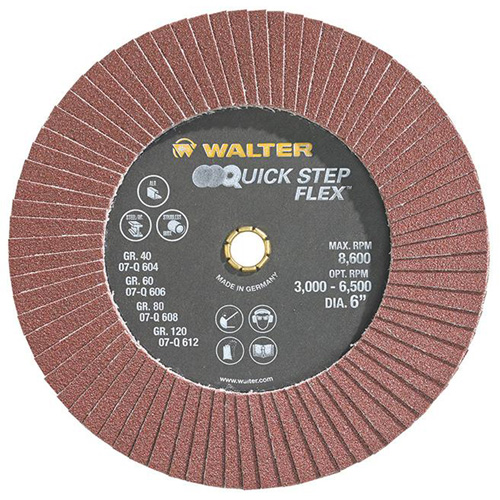 Disque &agrave; lamelles QUICK-STEP FLEX, 6" x Type 29, Grain 80, Oxyde d'aluminium Les Fournitures Industrielles Méga