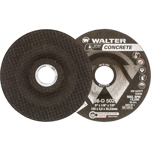 Depressed Centre Grinding Wheels - Concrete Type 27, 5" x 1/8", 7/8" Arbor, Type 27 Les Fournitures Industrielles Méga